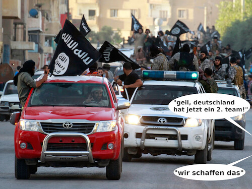 Cartoon: em (medium) by ab tagged em,deutschland,brd,fussball,islam,isis,fahne,auto,corso