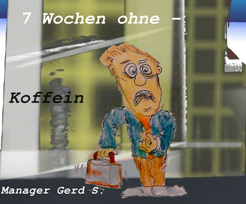 Cartoon: Fastenzeit (medium) by ab tagged fastenzeit,fasten,verzichten,kaffee,koffein,entzug,smartphone,online,kaufen,kleider,nackt,sofa,stress