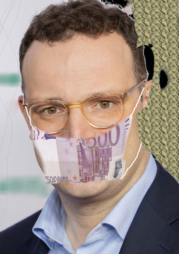 Cartoon: gesund stoß minister (medium) by ab tagged corona,masken,deutschland,minister,geld,korruption