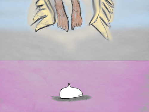 Cartoon: going home (medium) by ab tagged papst,pope,franziskus,rom,vatikan,ostern,tod,himmel,kirche
