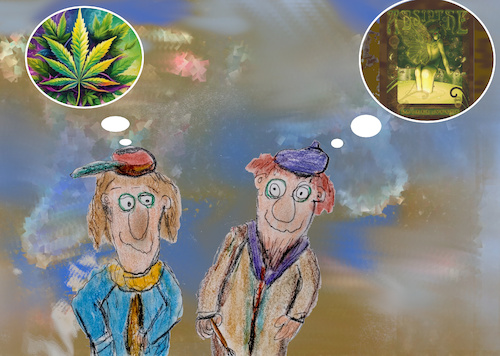 Cartoon: gründonnerstag (medium) by ab tagged tag,glaube,farbe,grün,green,kraut,religion,spirituell,kunst,rauch,alkohol