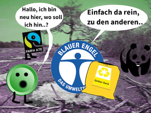 Cartoon: grüner knopf (medium) by ab tagged umwelt,klima,erde,ökologie,schutz,plastik,arbeit,geld,profit,kleidung,nachhaltig,bedingungen,textilien,armut