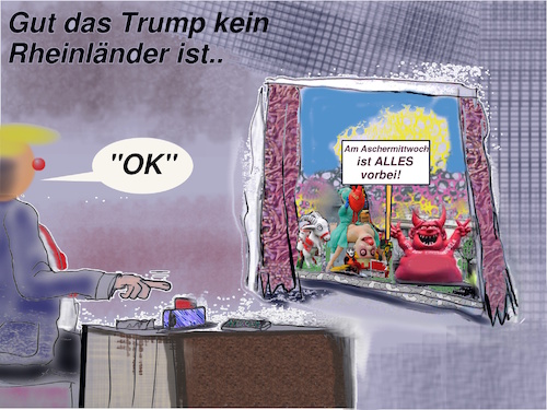 Cartoon: hell lau (medium) by ab tagged fasching,karneval,köln,rhein,trump