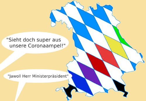 Cartoon: herbstfarben (medium) by ab tagged corona,bayern,söder,ampel,infektion