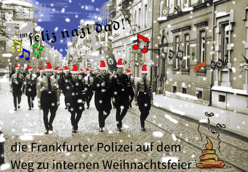 Cartoon: hohoheil (medium) by ab tagged frankfurt,hessen,polizei,mitarbeiter,beamte,nazis