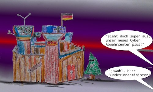 Cartoon: horstis new home (medium) by ab tagged cyber,abwehr,hacker,angriff,seehofer,innenminister,digital