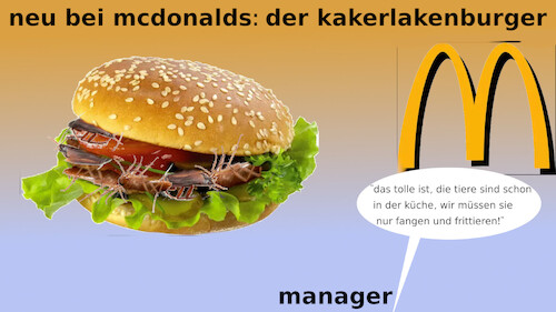 Cartoon: im trend (medium) by ab tagged ernährung,insekten,fastfood