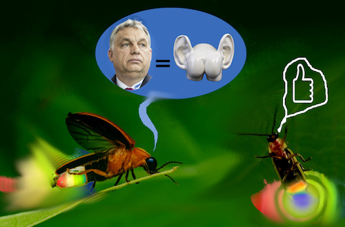 Cartoon: insektenpower (medium) by ab tagged em,uefa,deutschland,ungarn,münchen,allianz,arena,fussball