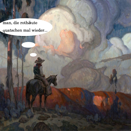 Cartoon: kommunikation (medium) by ab tagged cowboy,wildwest,indianer