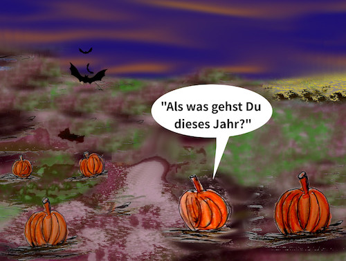 Cartoon: kostümzwang (medium) by ab tagged herbst,halloween,kürbis