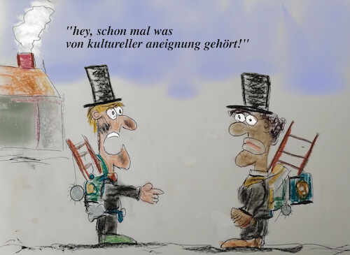 Cartoon: kulturkampf (medium) by ab tagged deutschland,volk,arbeit,kultur,hautfarbe