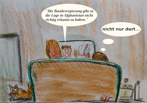 Cartoon: leicht daneben (medium) by ab tagged deutschland,afghanistan,bundeswehr,militär,taliban