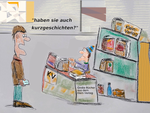 Cartoon: leipziger buchmesse (medium) by ab tagged buchmesse,bücher,schwarten,lesestoff,gross,klein,schmöker,verlage,literatur
