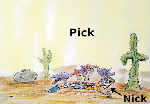 Cartoon: mahlzeit (medium) by ab tagged essen,vögel,geier,tod,wüste,mensch