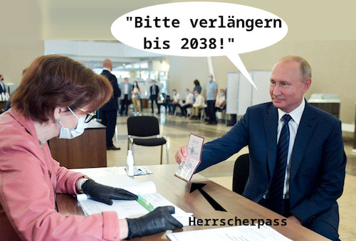 Cartoon: neuer ausweis (medium) by ab tagged putin,wahl,russland,diktatur