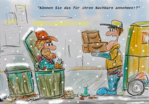 Cartoon: onlinehandel boomt (medium) by ab tagged internet,shopping,online,paket,lieferservice,dhl