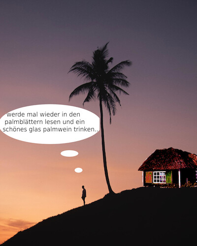 Cartoon: palmsonntag (medium) by ab tagged palme,sonntag,religion,muse,entspannung,lesen,trinken