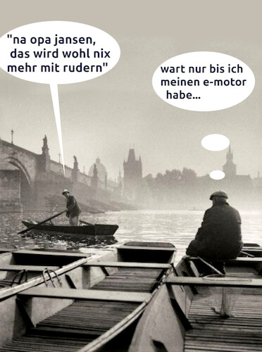 Cartoon: sonntags aufm fluss (medium) by ab tagged fluss,boot