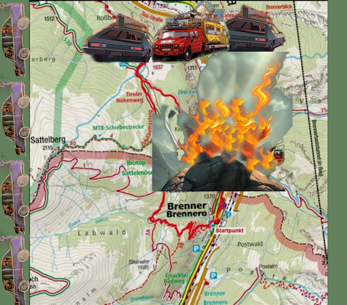 Cartoon: stauparty (medium) by ab tagged brenner,autobahn,verkehr,österreich,italien,bayern,transit,lärm,dreck,auto,lkw