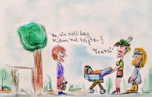 Cartoon: the next new name generation (medium) by ab tagged kind,kinder,frau,mann,männlich,weiblich,geschlecht,transgender