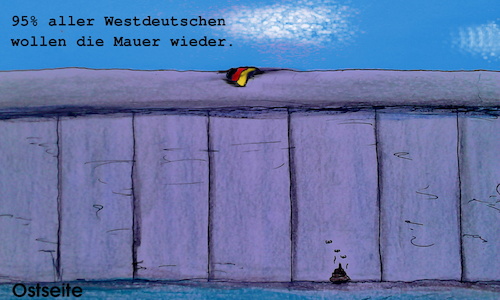 Cartoon: umfrage (medium) by ab tagged brd,ddr,mauer,ostdeutsche,pegida,afd
