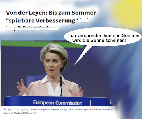 Cartoon: voll ehrlich (medium) by ab tagged corona,eu,sommer,deutschland,vonderleyen,minister,frau,politik