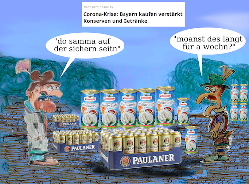 Cartoon: vorsorge (medium) by ab tagged virus,corona,vorrat,hamster,kaufen,bayern