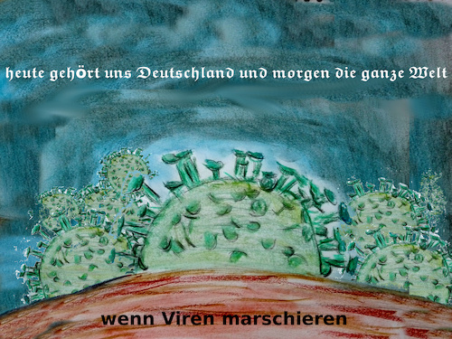 Cartoon: vorwärts kameraden (medium) by ab tagged virus,erde,deutschland