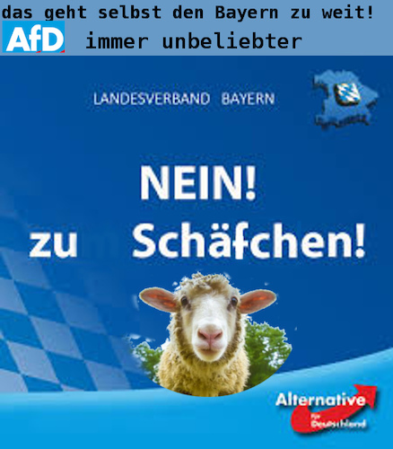 Cartoon: wahl bayern (medium) by ab tagged wahl,plakat,bayern,partei,afd,tier,schaf