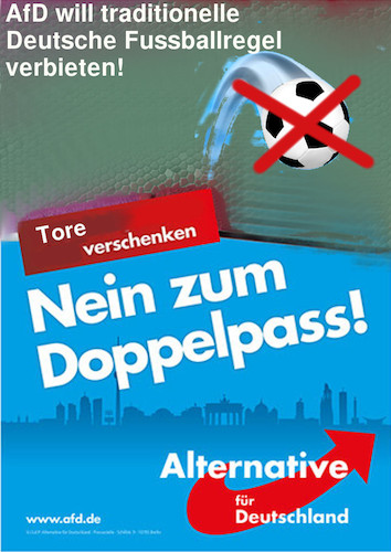 Cartoon: wahlkampf (medium) by ab tagged wahl,kampf,plakat,fussball,regel,verbot