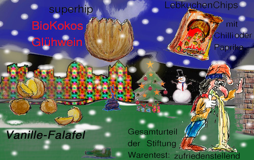 Cartoon: weihnachtsmarkttrends 2018 (medium) by ab tagged weihnacht,christkind,markt,geschmack,essen,trinken,kotzen