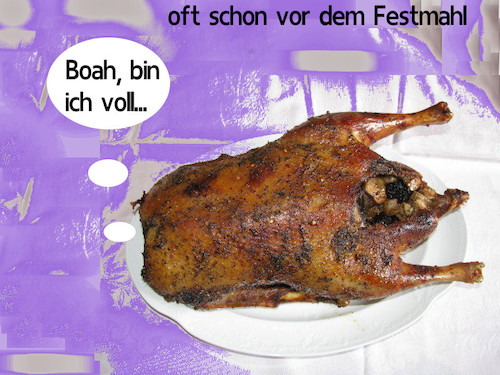 Cartoon: weihnachtsmenü (medium) by ab tagged weihnachten,familie,essen,fest,braten,völlerei,fressen,gans