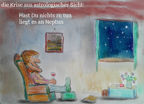 Cartoon: wissenswertes (medium) by ab tagged virus,corona,sterne,planeten,astrologie,weisheit,lockdown,zuhause,faul