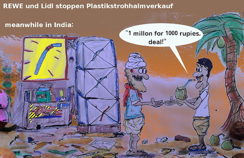 Cartoon: world of plastik (medium) by ab tagged plastik,mikro,umwelt,zerstörung,meer,wasser,verbot,deutschland,welt,witz,handel