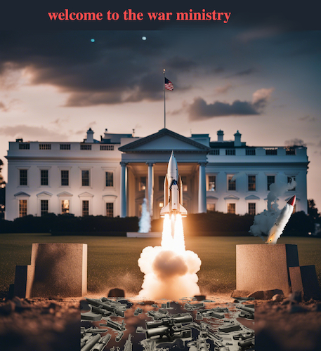 Cartoon: wtf house (medium) by ab tagged us,trump,white,house,war,name,rule