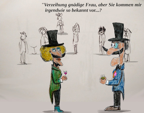 Cartoon: zufall (medium) by ab tagged leute,menschen,gesellschaft,aussehen,kleidung