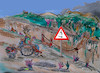 Cartoon: abenteuer heute (small) by ab tagged hängebrücke,schlucht,dschungel,mann,forscher,rollstuhl,abenteuer