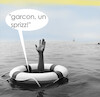 Cartoon: am mittelmeer (small) by ab tagged urlau,ferien,meer,wasser,hilfe,durst,getränk,drink