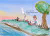 Cartoon: an der isar (small) by ab tagged bayern,hanf,gras,cannabis,münchen,isar,sommer,wetter,temperatur