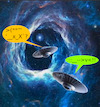 Cartoon: der galaktische witz (small) by ab tagged universum,weltall,ufo,raumschiff,sprache