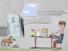 Cartoon: handicapped breakfast (small) by ab tagged frühstück,mann,hund,blind,cornflakes,hundefutter
