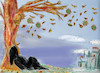 Cartoon: herbstlich (small) by ab tagged jahreszeit,herbst,laub,blätter,corona,tod