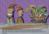 Cartoon: juhu (small) by ab tagged corona,werte,virus,impfung,kinder,theater