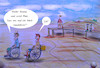 Cartoon: Risiko Strandurlaub (small) by ab tagged rollstuhlfahrer,urlaub,strand,ebbe,flut