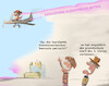 Cartoon: skyhigh (small) by ab tagged himmel,flugzeug,schreiben,schrift,kunst,art,künstler