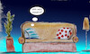 Cartoon: sofapanik (small) by ab tagged sofa,kissen,muster,krankheit,angst