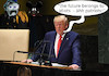 Cartoon: trump uno speech (small) by ab tagged trump,us,uno,speech,future