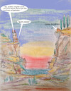 Cartoon: urlaubsidylle (small) by ab tagged urlaub,süden,meer,bucht,berg,haus