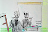 Cartoon: work beginning (small) by ab tagged death,work,start,beginn,tooth,brush