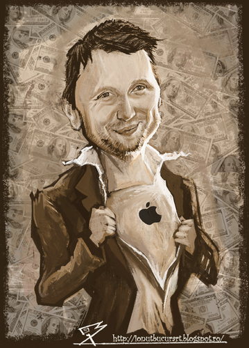 Cartoon: Cash (medium) by ionutbucur tagged cash,money,apple